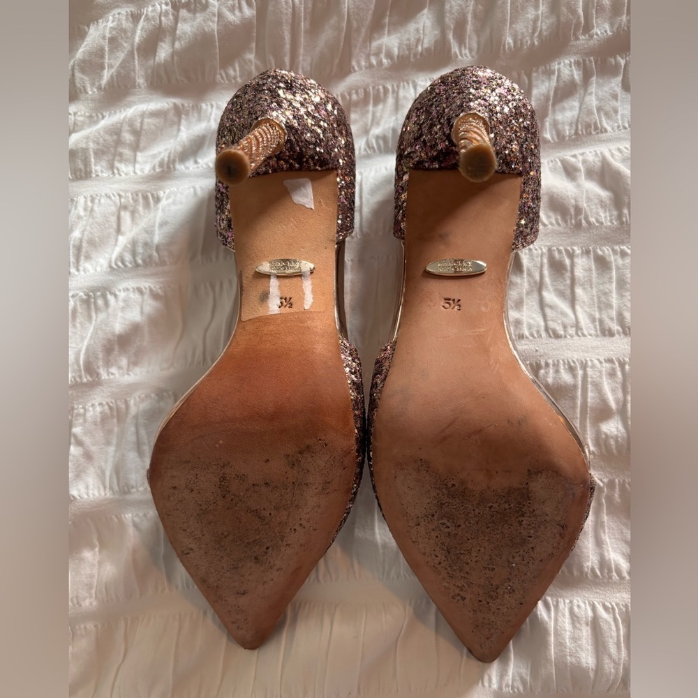 Badgley Mischka Glitter Heels - Pink Sparkle - Picture 6 of 8